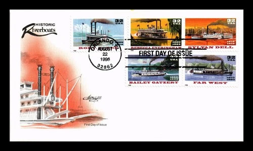 ARTMASTER US COVER HISTORIC RIVERBOATS BOOKLET FIRST DAY OF ISSUE