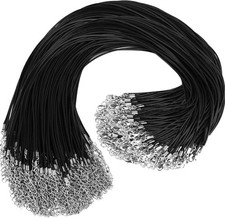 Eutenghao 100Pcs Necklace Cord Bulk, Black Waxed Necklace Cord String for Jewelr