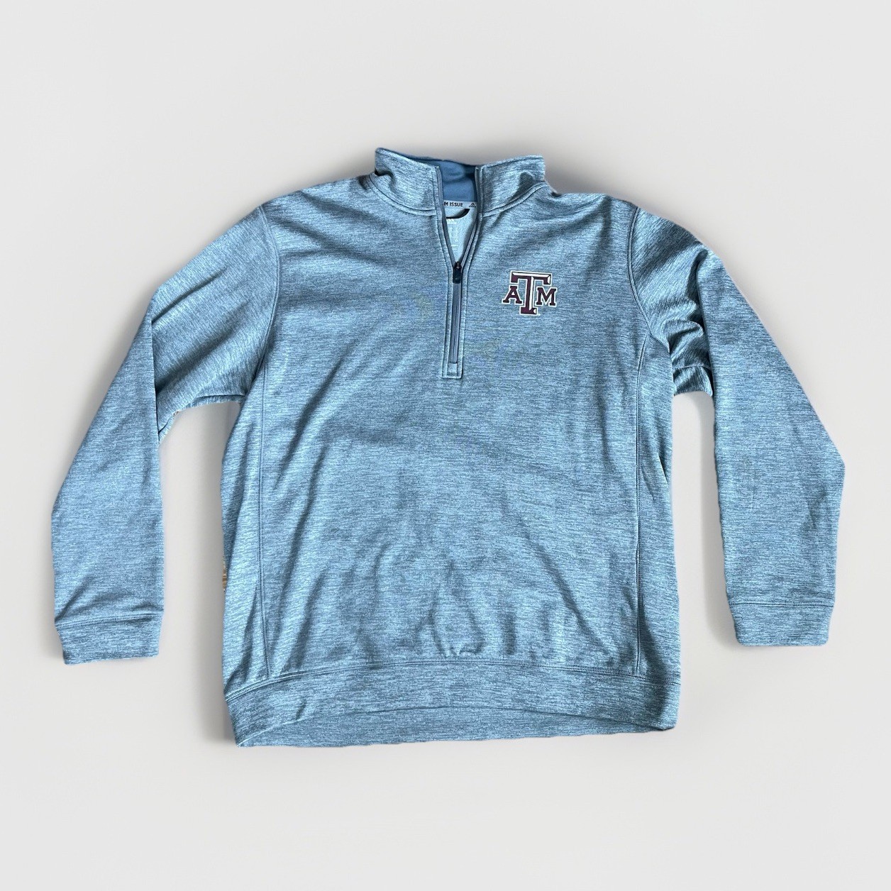Texas A&M Aggies Mens XL Adidas Team Issue Gray Sweatshirt Quarter Zip Pullover