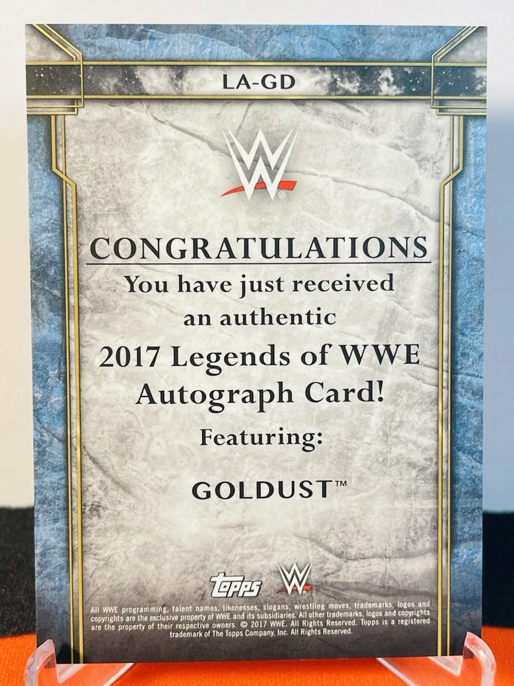 2017 Topps Legends of WWE Goldust Auto /199 Blue #LA-GD SP Dustin Rhodes AEW TNA - Image 2 of 2