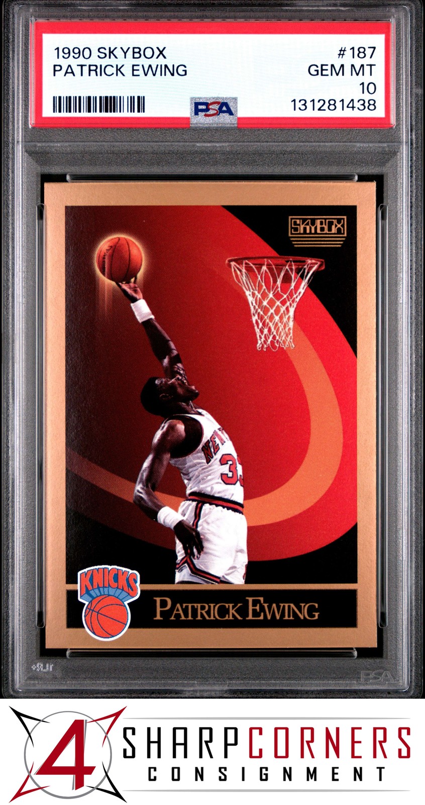 1990 SKYBOX #187 PATRICK EWING KNICKS HOF PSA 10