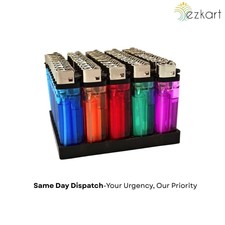 Assorted Colour Disposable Lighters with Adjustable Flame - Next Day Delivery