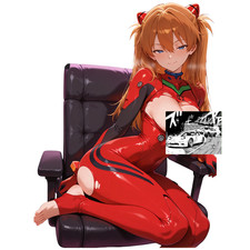ASUKA LANGLEY EVANGELION 6" STICKER DECAL JAPANESE MOTORSPORT CAR WAIFU ANIME