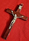 CHRISTIAN.CATHOLIC    Wooden Metal Wall Cross Crucifix 5× 3 "