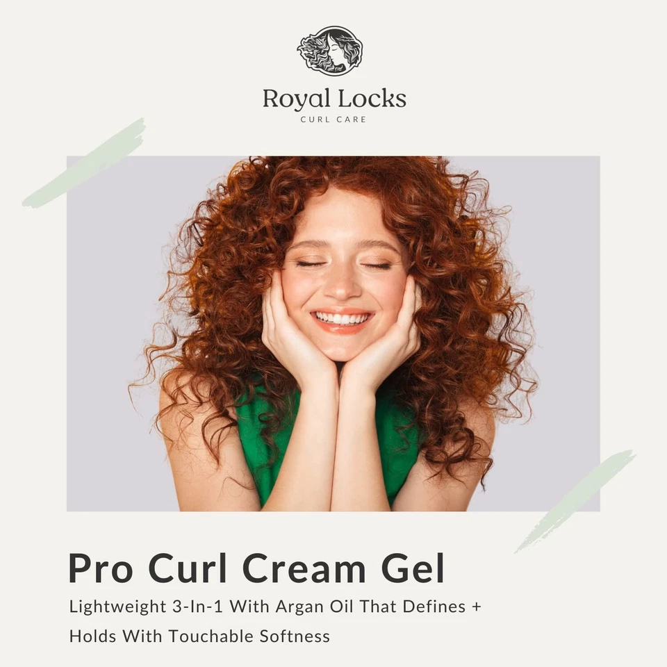 Royal Locks Pro Curl Cream w/ Argan Oil Curly Hair Styling Gel Anti-Frizz 8oz - Image 3 of 4