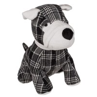 TüRstopper Hund 1 Kg Schwarz Grau Weiß Kariert TüRpuffer TüRhalter Stoff