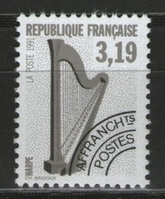 FRANCE: Préoblitérés n°220 **, "dentelé 13", harpe