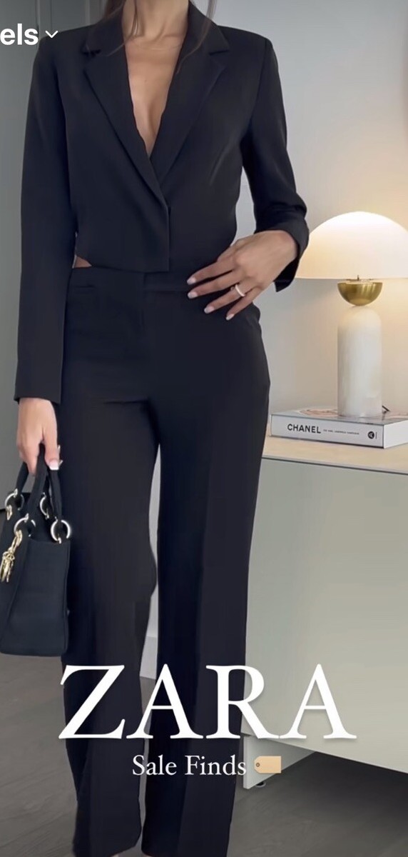 ZARA WOMAN CUT-OUT FULL LENGTH JUMPSUIT BLAZER BLACK | 2515/620 | eBay