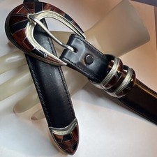 Important Beautiful BGM BG Mudd Sterling Silver Inlay Agate Belt Buckle