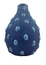 Vaso in Ceramica Artistica Lavorazione a Ruota Arte Decoro Blù e Smalti a Freddo