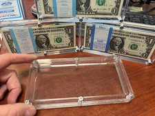 Acrylic Currency Display Case BEP 100 Pack Bank Note Dollar Frame Money Holder