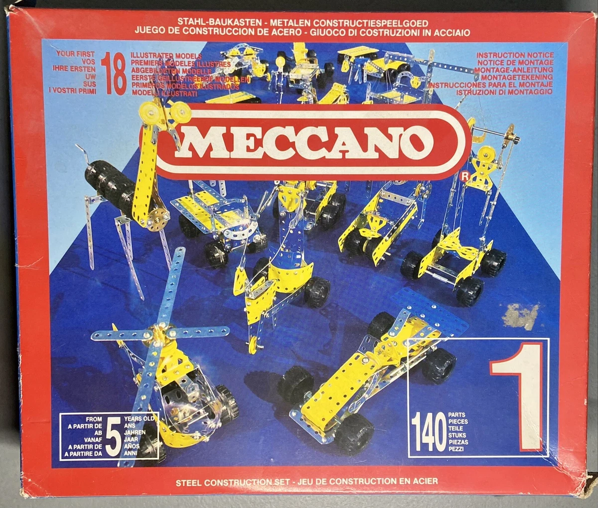 Vintage Meccano Steel Construction Building Model Set Vehicles Cars w Books  Rare