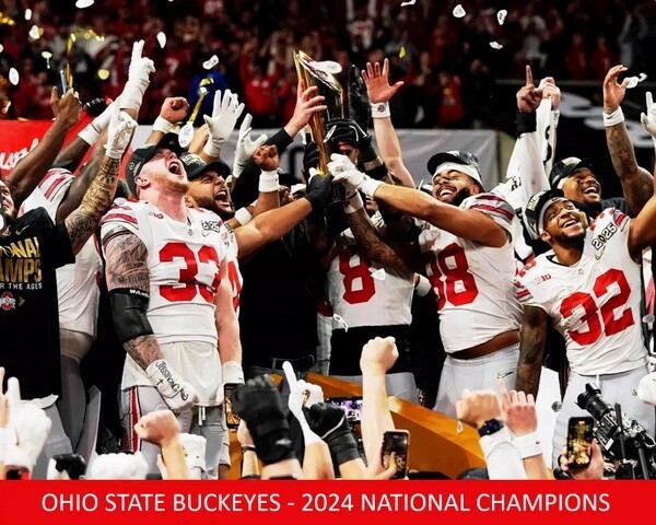 2024 OHIO STATE BUCKEYES National Champions Glossy 8 x 10 Photo Poster