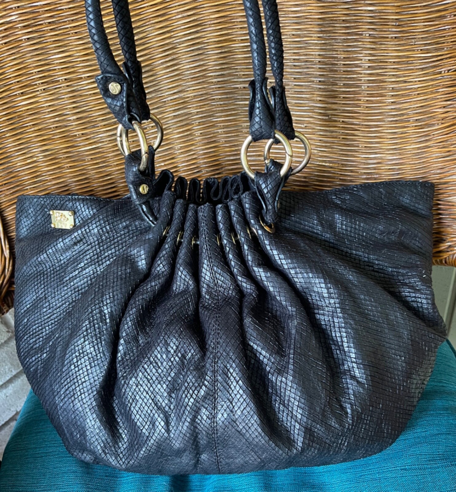 Jenrigo Italian Black Python Embossed Italian Lea… - image 14