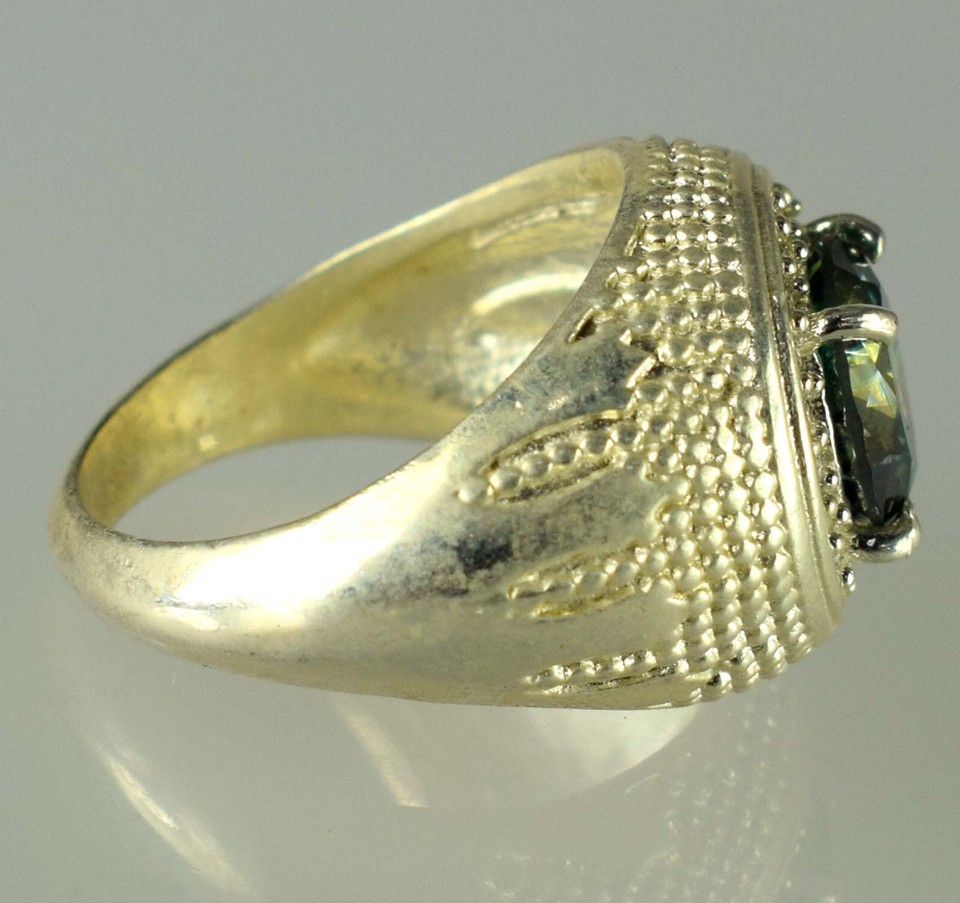 Diamond Solitaire Men's Ring Certified 4.51 Ct Green Round Investment