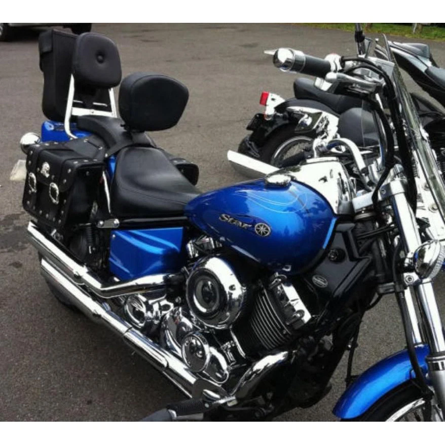 1998-up Yamaha V-Star 650 Custom Fully Adjustable Driver Back Rest Backrest Kit - Image 3 of 4