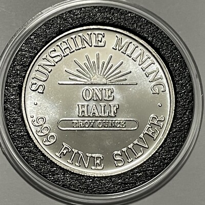 シルバー　999 1/2オンス 1984 Sunshine Mining Eagle Rare Coin 1/2 Troy Oz .999 Fine Silver