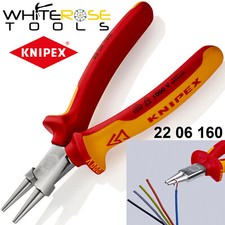 Image of Knipex Round Nose Pliers VDE 1000V Electrician Multi Component Grips 160mm