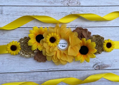 Khaki Sunflower Maternity Sash Belt 