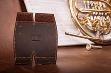Frecnh Horn Hand Guard. Protection Horn Cover Size L GENUINE LEATHER by KGUmusic