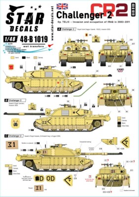 Star Decals 1/48 British UK Challenger 2 Tanks Op. TELIC Invasion of Iraq 2003+