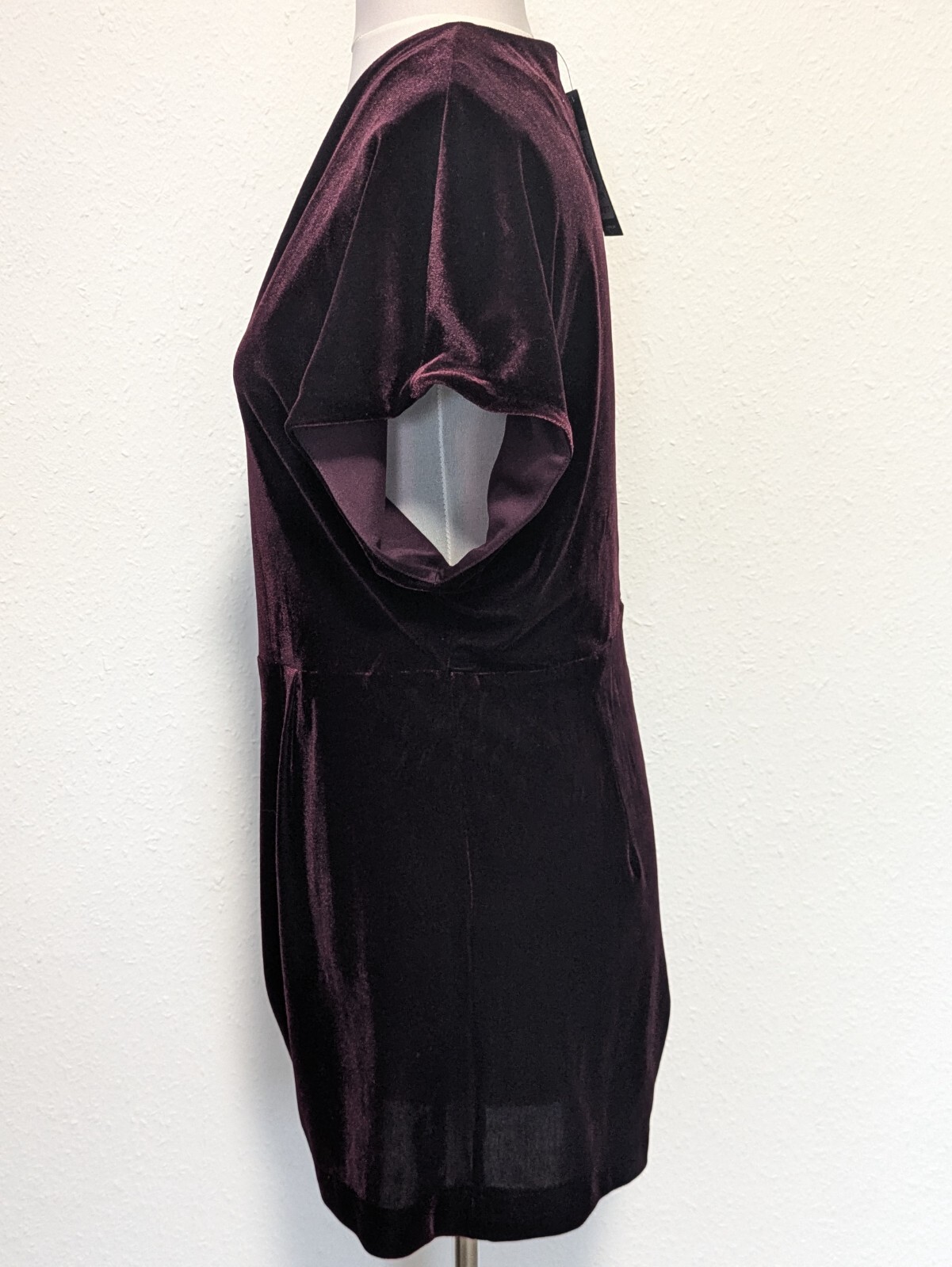 New Look Burgundy Velvet Playsuit UK 12 NWT RRP £29.99 Low Front Occasion Party image 6