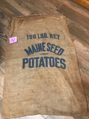 Vintage Maine Seed Potatoes burlap empty sack