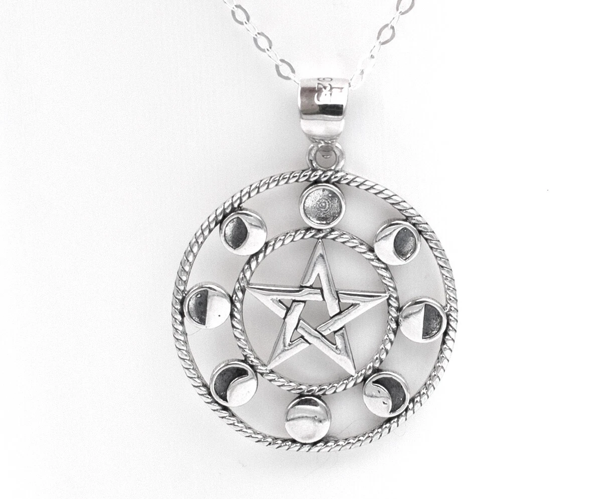 UNDERCOVER Collana con ciondolo FASI LUNARI in argento sterling fasi lunari charm 18" 925