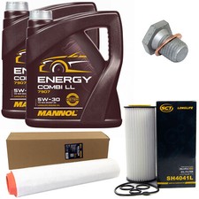 Motoröl Filter Set 5W-30 8 Liter + Ölablassschraube für BMW X6 xDrive30d 235 PS