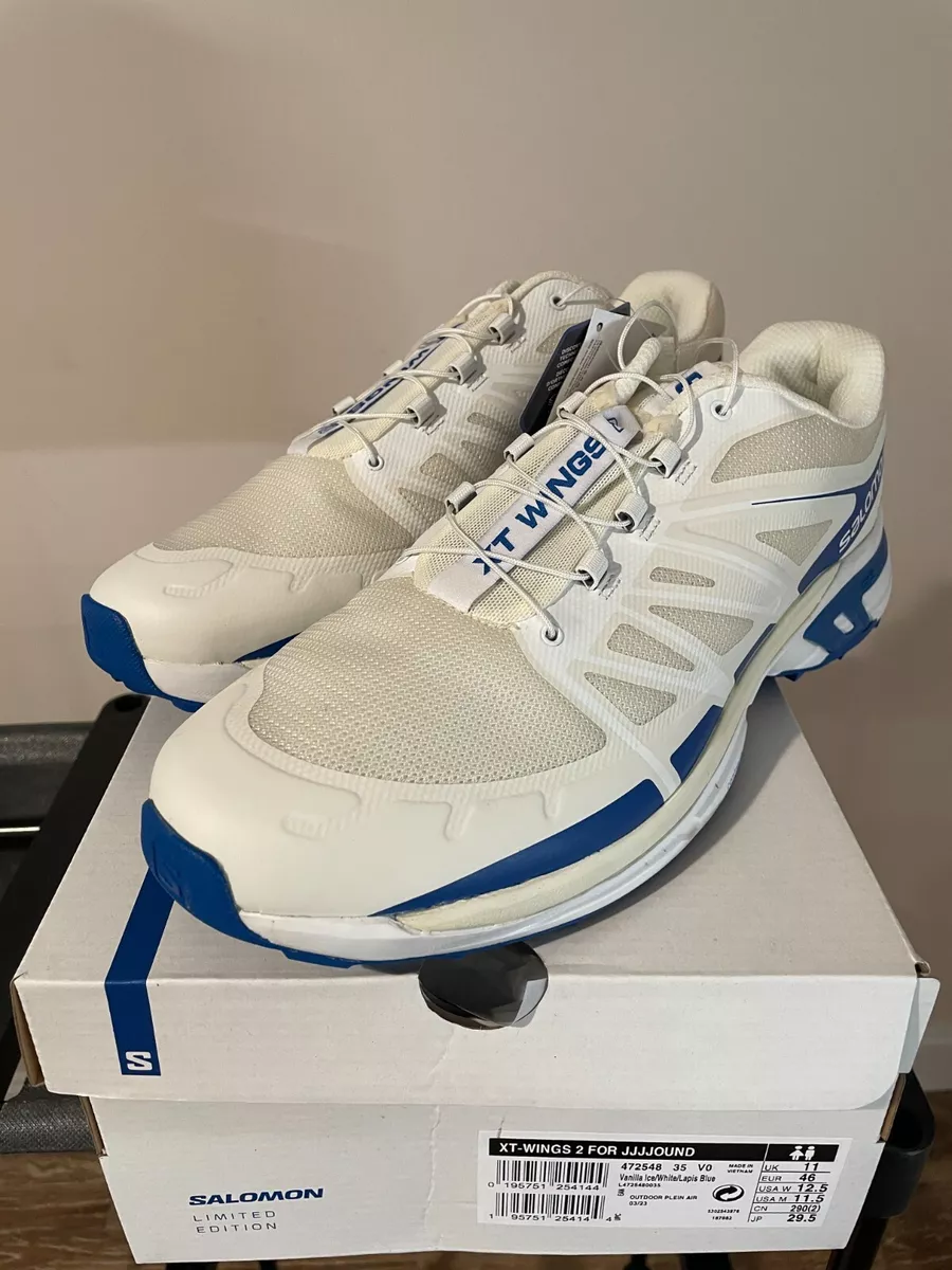 JJJJound Salomon XT-Wings 2 Size 11.5 White Blue L47254800 Contagrip Sensifit