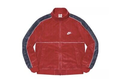 Supreme Nike Velour Track Jacket Red Medium Authentic Box Logo