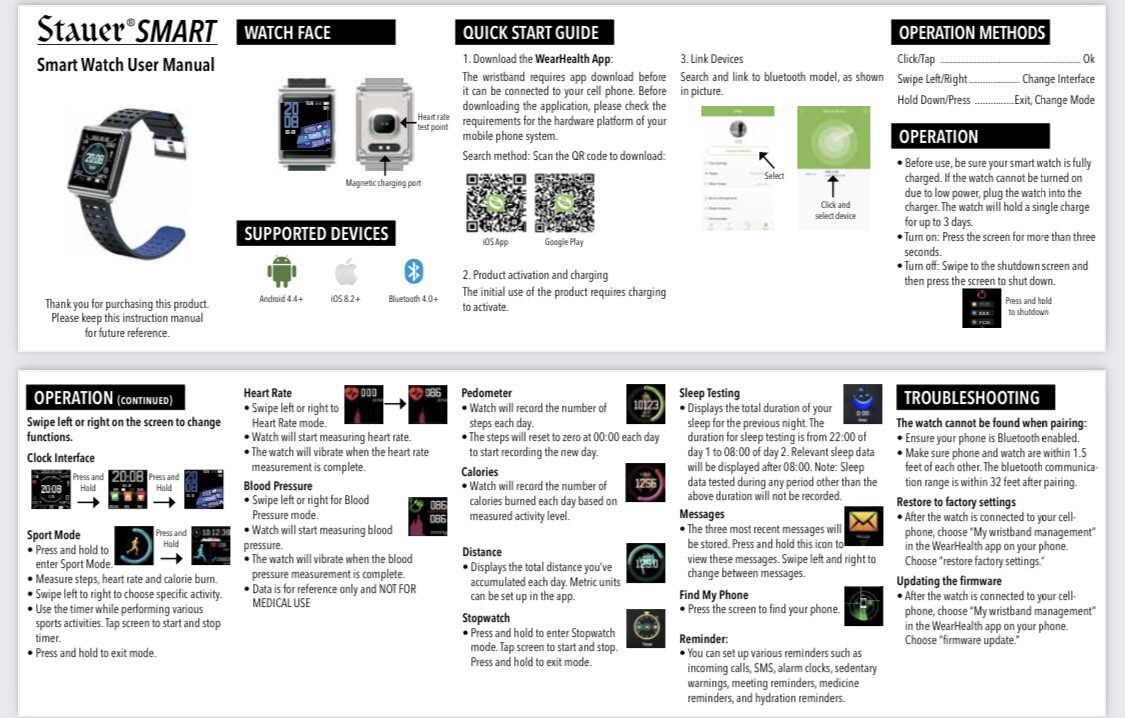 STAUER Bluetooth Smart Watch — Fantastic Price! eBay