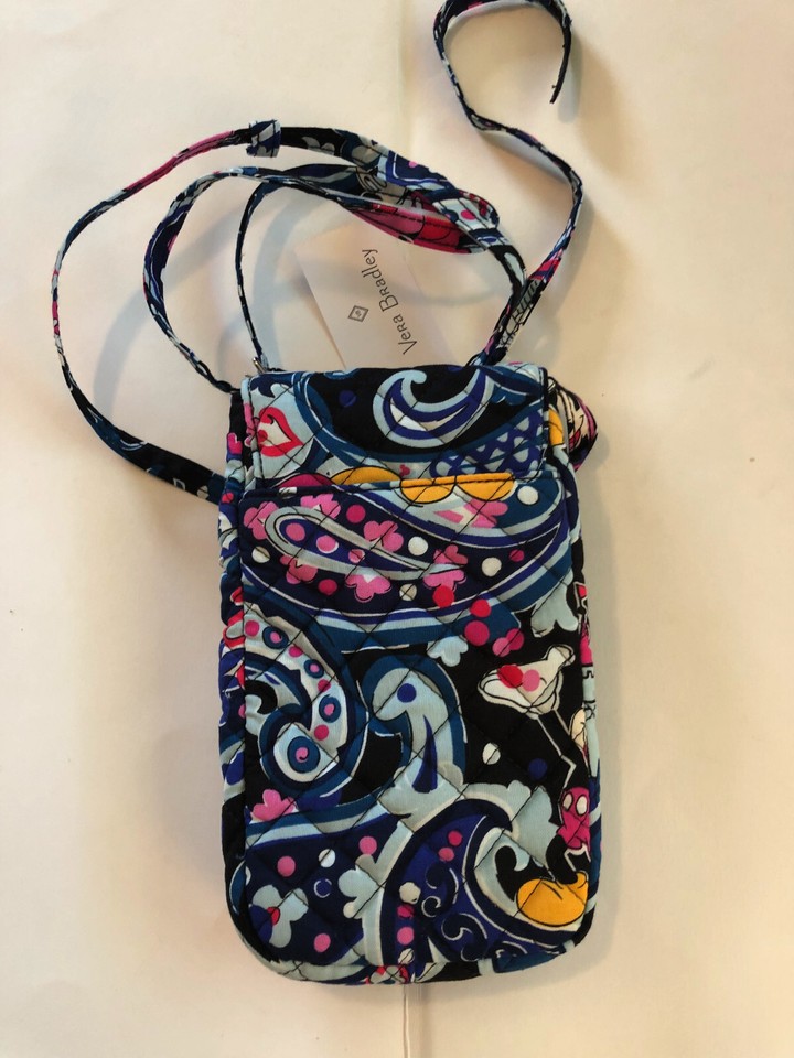 VERA BRADLEY Disney Mickey's Whimsical Paisley Carson Cellphone Crossbody bag eBay