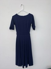 Asos Women's Navy Short Sleeve Zip Maxi Knit Dress ~ Size 0 US /32 UK