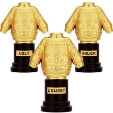 3 Pcs Ugly Xmas Sweater Trophy 3.93 Inches Resin Christmas Sweater Trophies A...