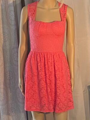 * LOVE Culture Lace Dress Sleeveless Coral Orange - Size S | eBay