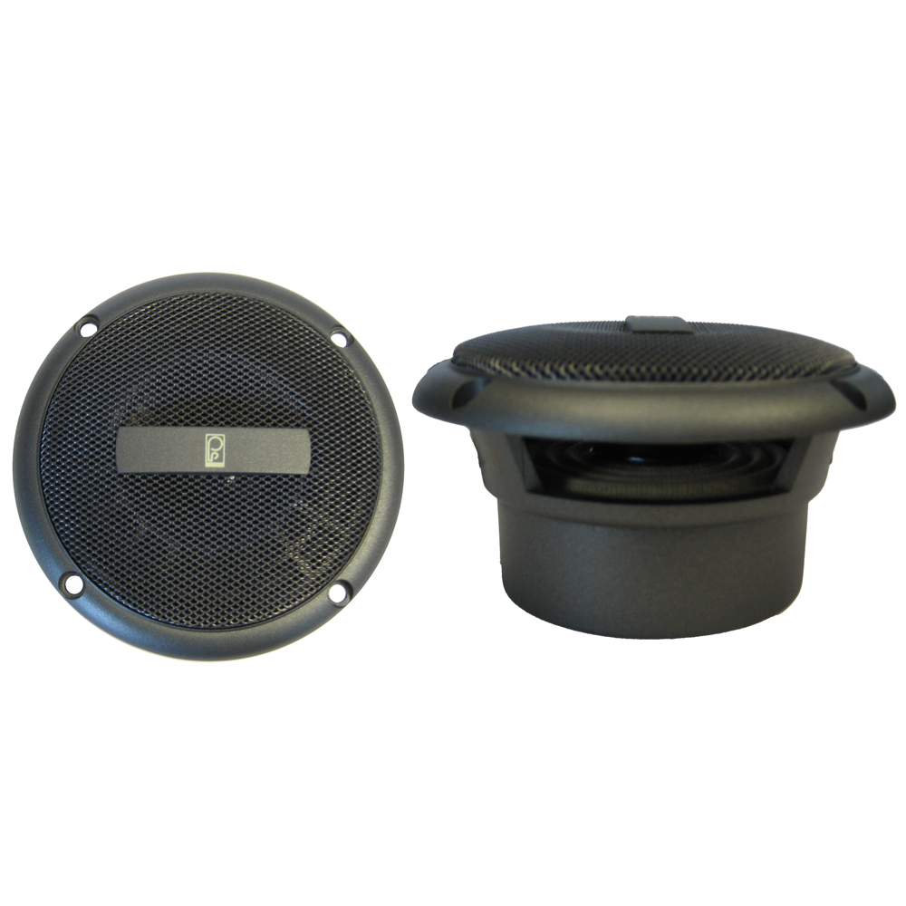 PolyPlanar 3 Inch Round Flush-Mount Component Speakers Pair in Gray  