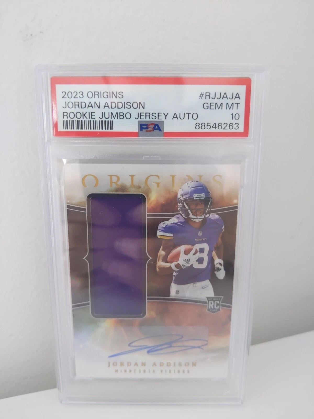 Jordan Addison Panini Origins Rookie Jumbo Jersey Autographs #RJJAJA Base