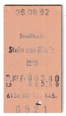 SWITZERLAND      *         Steckborn      -     Stein am Rhein    1992