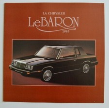 CHRYSLER LeBARON 1985 dealer brochure catalog - French - Canada