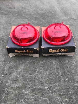 2 qty NOS Vintage Signal-Stat Turn Signal Red Round Replacement Lens ...