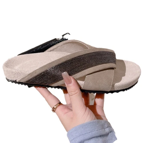 Brunello Cucinelli Women's Luxury Bead Chain Suede Flat Sandals Casual Shoes - Picture 6 of 18