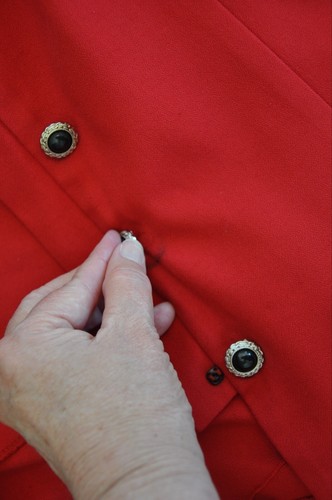 Vintage 90s Jessica Howard Woman Size 20 Suit Jacket Top - Red Black Trim Career - Picture 10 of 10