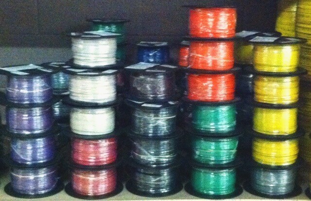 500 FT TFFN/TEWN WIRE. 18AWG STRANDED BC  600 VOLT. MADE IN USA.  8 COLORS AVAIL
