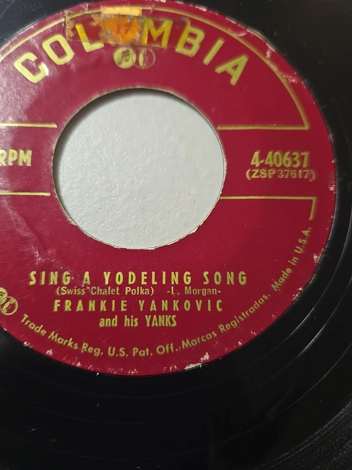 Frankie Yankovic:  THE ONE NOTE POLKA / SING A Yodeling Song 1962 45 RPM Foto 2 de 4