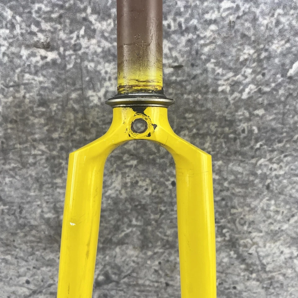 Vintage LeMond Ventoux Road Bike Fork 54 700c REPAIR Columbus Dropouts Yellow - Image 2 of 4