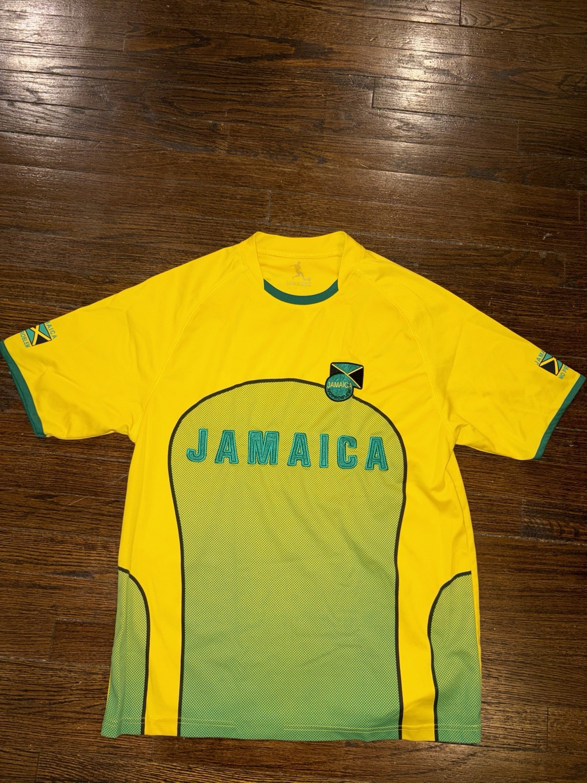 Vintage Jamaica Soccer Jersey Jamrock Size Large Yellow