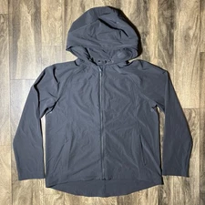Lululemon Women's On the Fly Jacket Black Size 10 Golf 4-way Stretch Cinch Hood