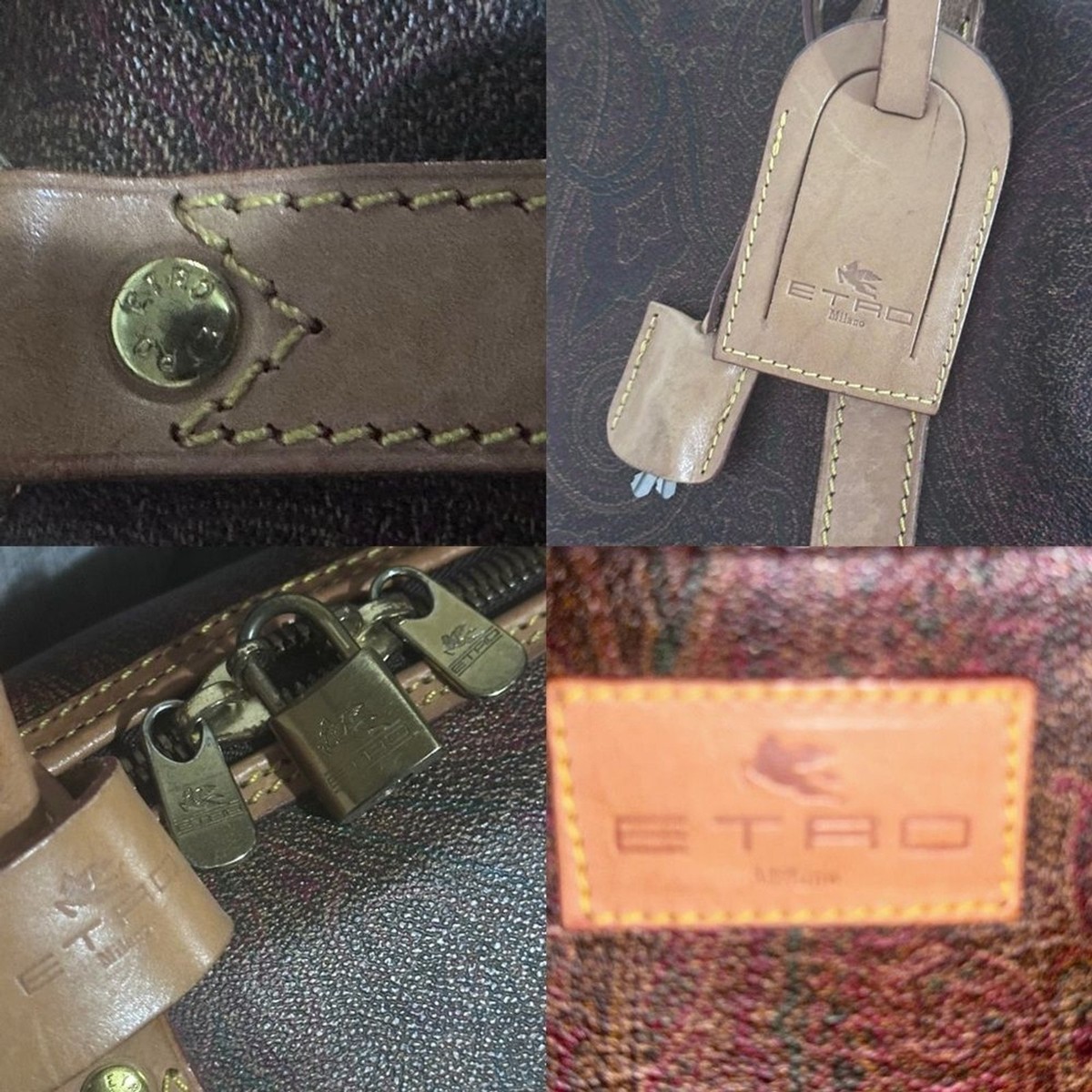 Etro Milano Luxury Large Paisley Burgundy Boston Duffle Travel