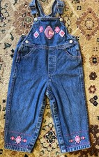 Jeans Wear Vintage Baby 24 Months Denim Overalls Flowers C Patch Felt Flowers